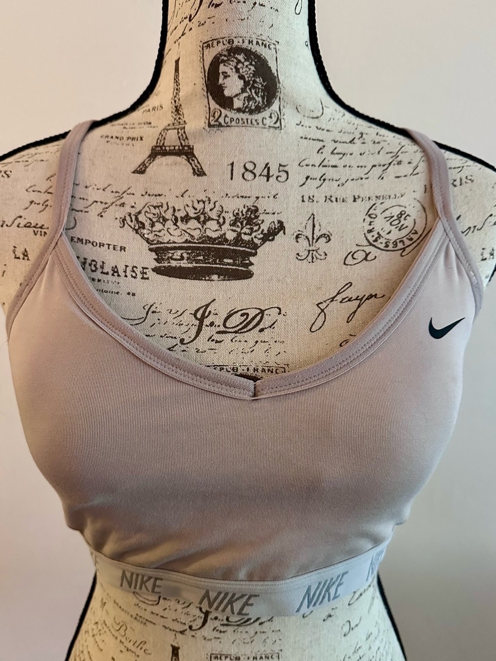 Nike Pale Pink Branded-Band Sports Bra